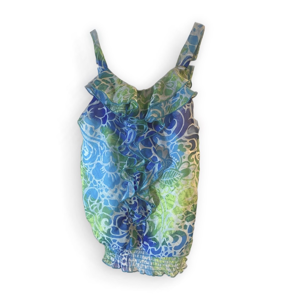 Blue sheer tank top teen L